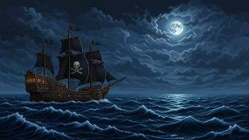 Pirate ship kraken scene first frame