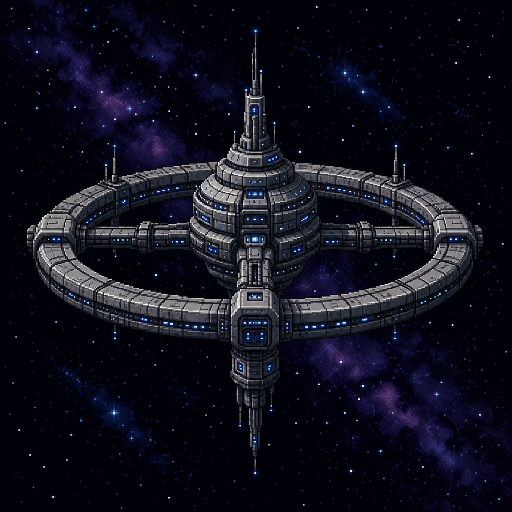 Sci-fi space station first frame